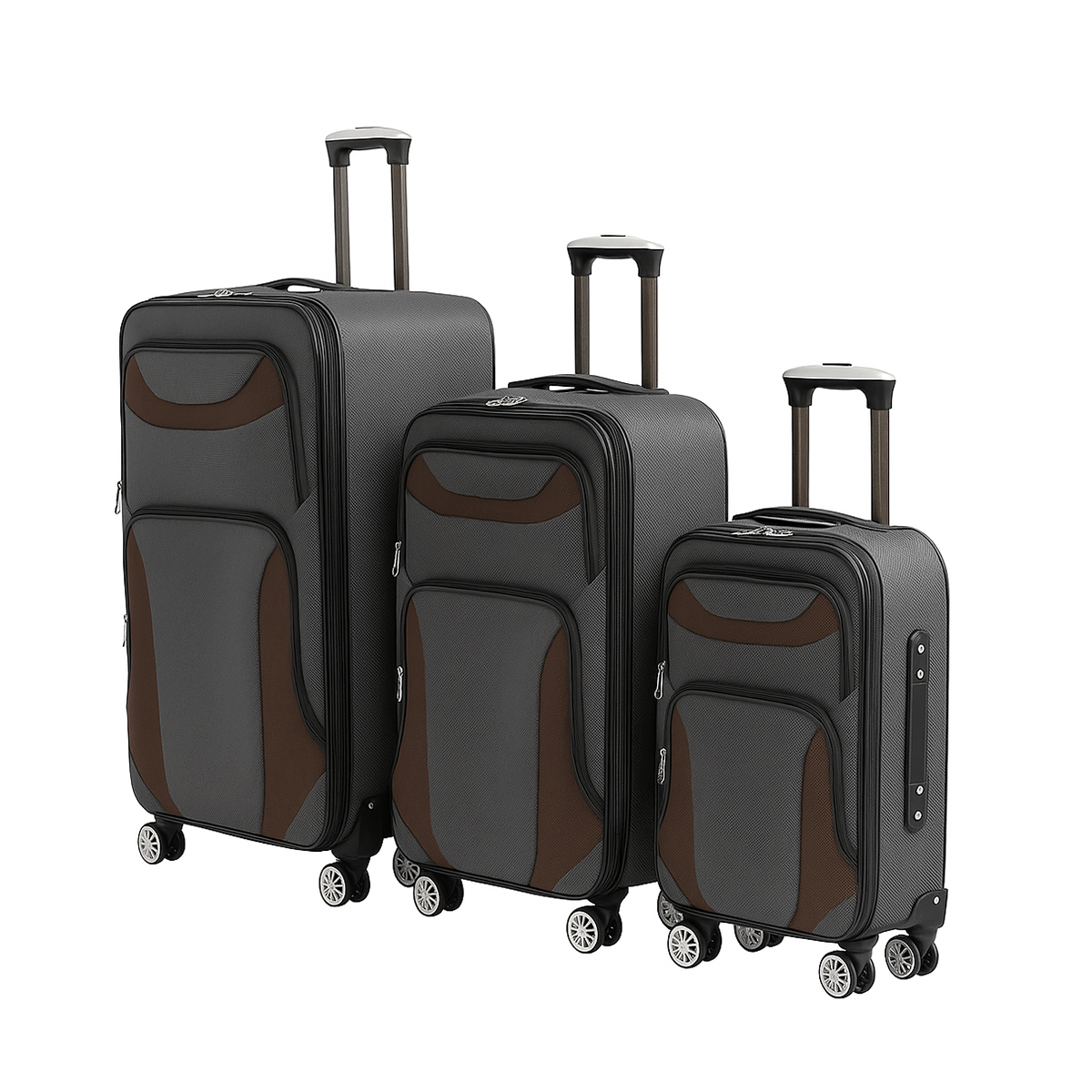 Reisekofferset, 3-teilig, M-L-XL-Set, Stoffkoffer, Travel Bag, mit Zahlenschloss 
