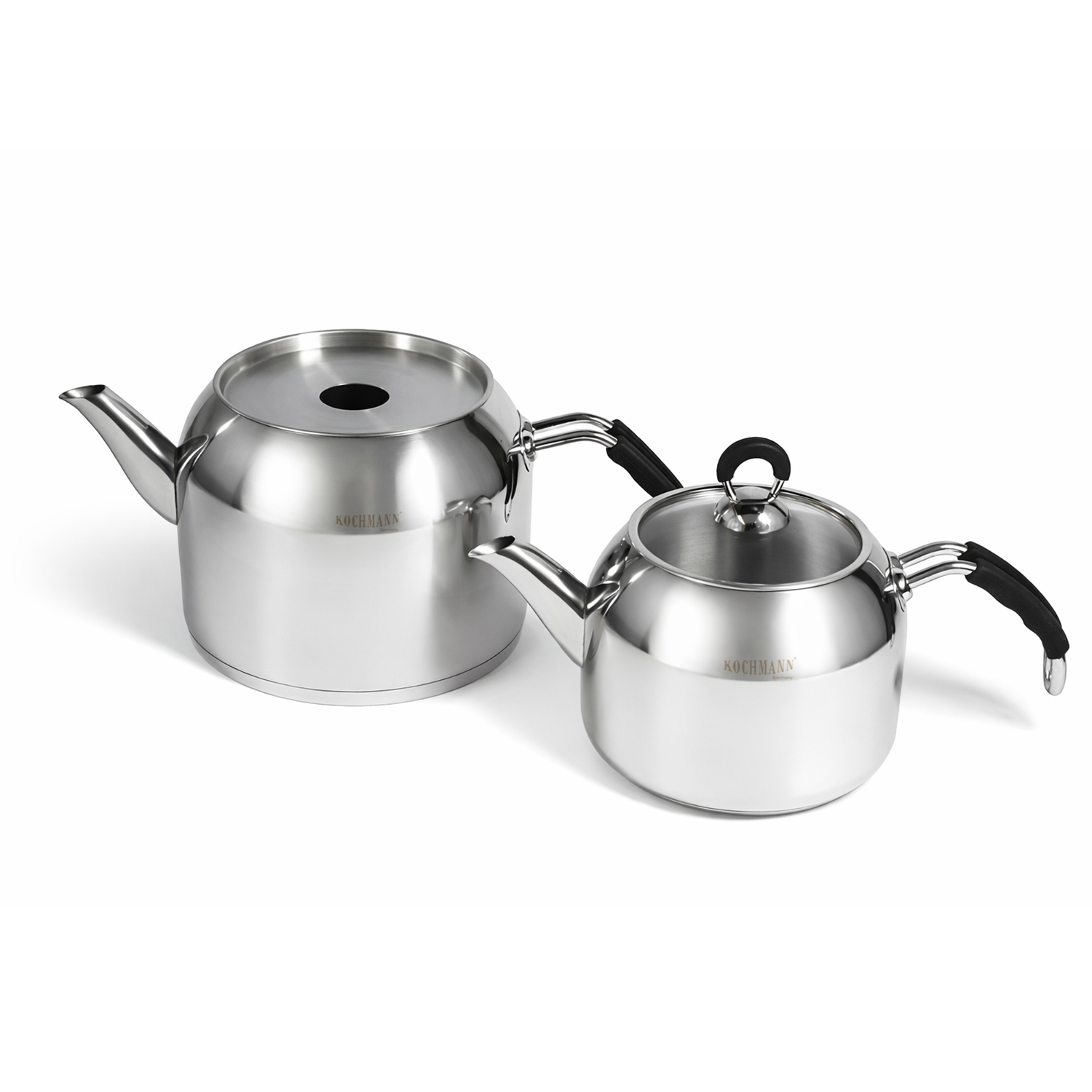 Edelstahl Teekannenset, mit integriertem Teesieb, erhältlich in 3 verschiedenen Größen, türkischer Teekocher, Teekanne, Edelstahl Kanne