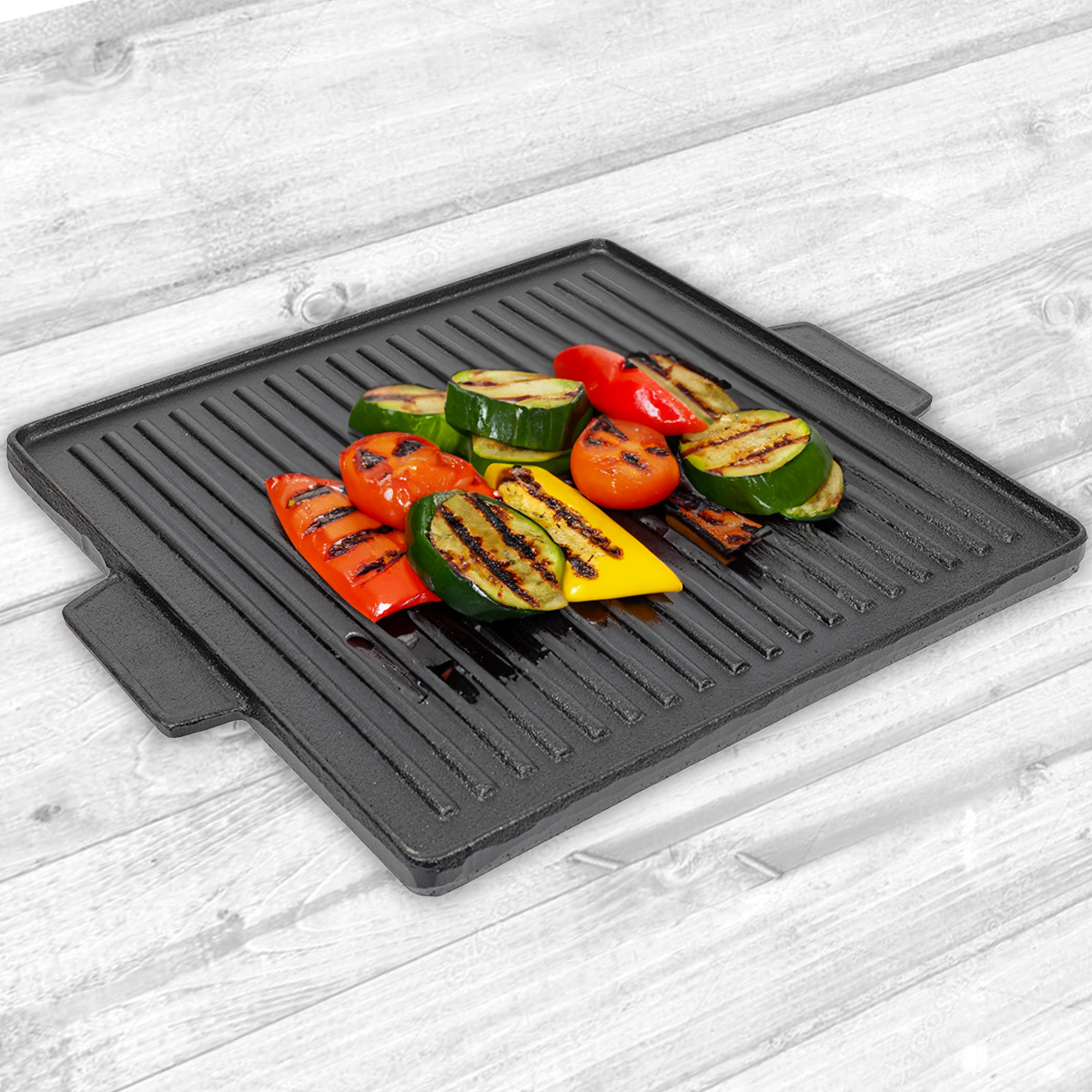 Antihaftbeschichtet Gusseisen Wendbare Bratpfanne Pfanne BBQ Grill & Herd Kochen