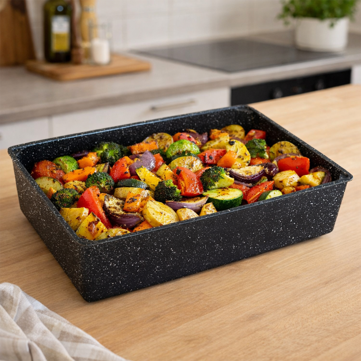 Auflaufform Kasserolle Granit 36 x 24 x 8, für Grillgeräte wie Kochmann Multigrill 