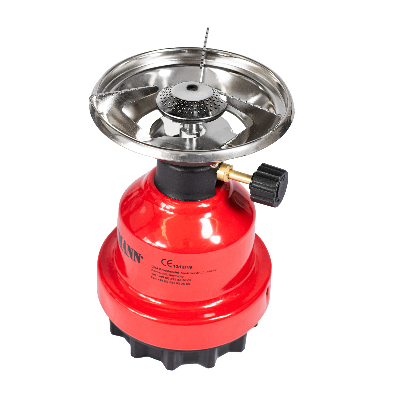 Campingkocher, Mod. K-191, Gaskocher für 190g Stechgasgaskartuschen, Metallkörper in versch. Farben, Gas Kocher, Outdoor