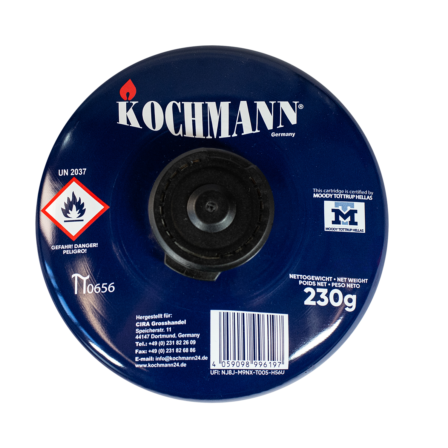 Kochmann Gaskartuschen 230g Butan Schraubkartusche 7/16" EN417 