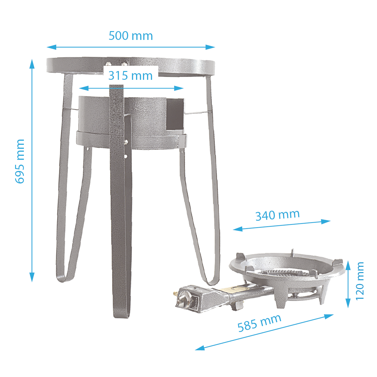 Kochmann® Gaskocher K01 Campingkocher Tenniskocher mit Ständer