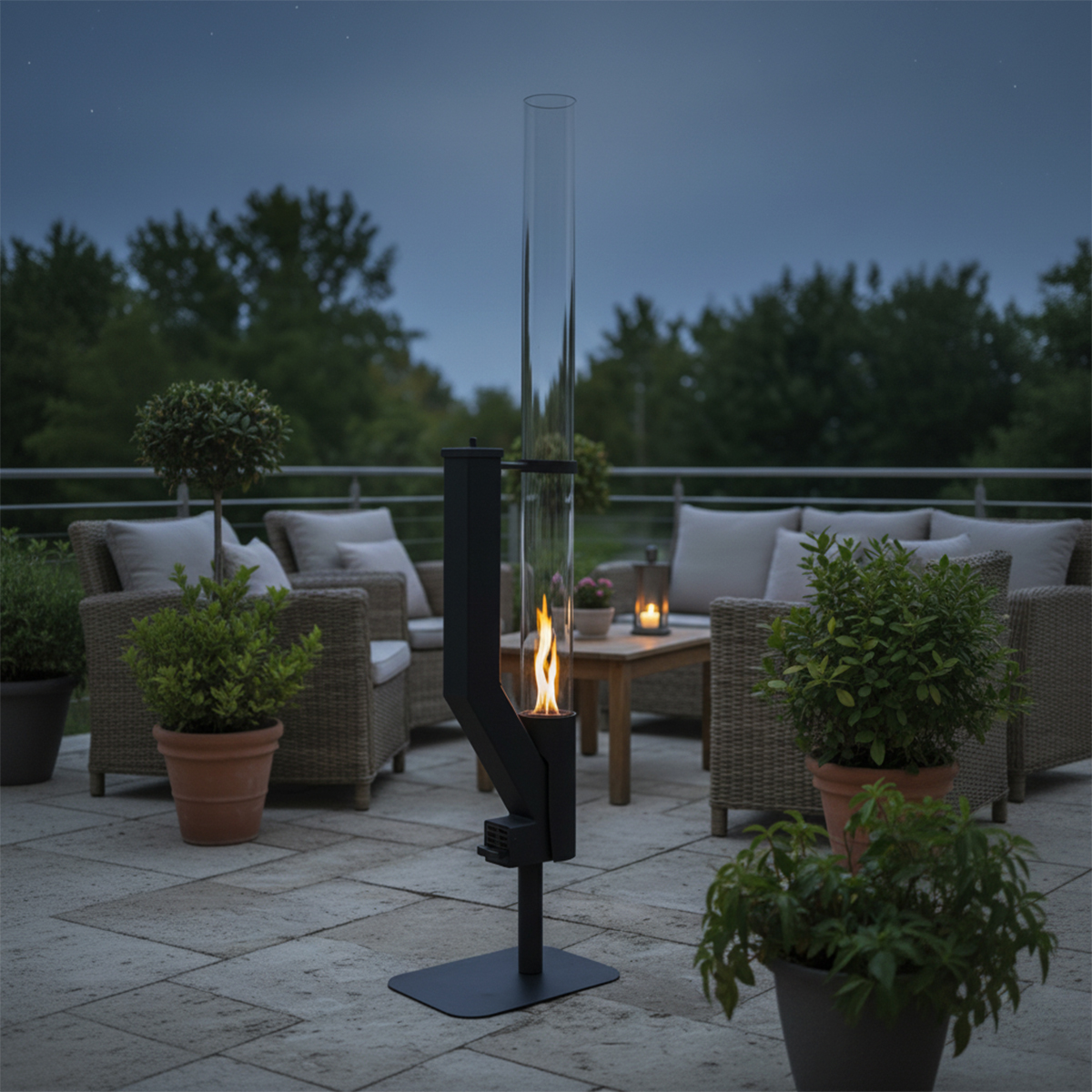  Terrassenheizer, Garten Pellet Fackel, Fackel Ofen, Pellet Brenner, Feuerstelle für den Außenbereich