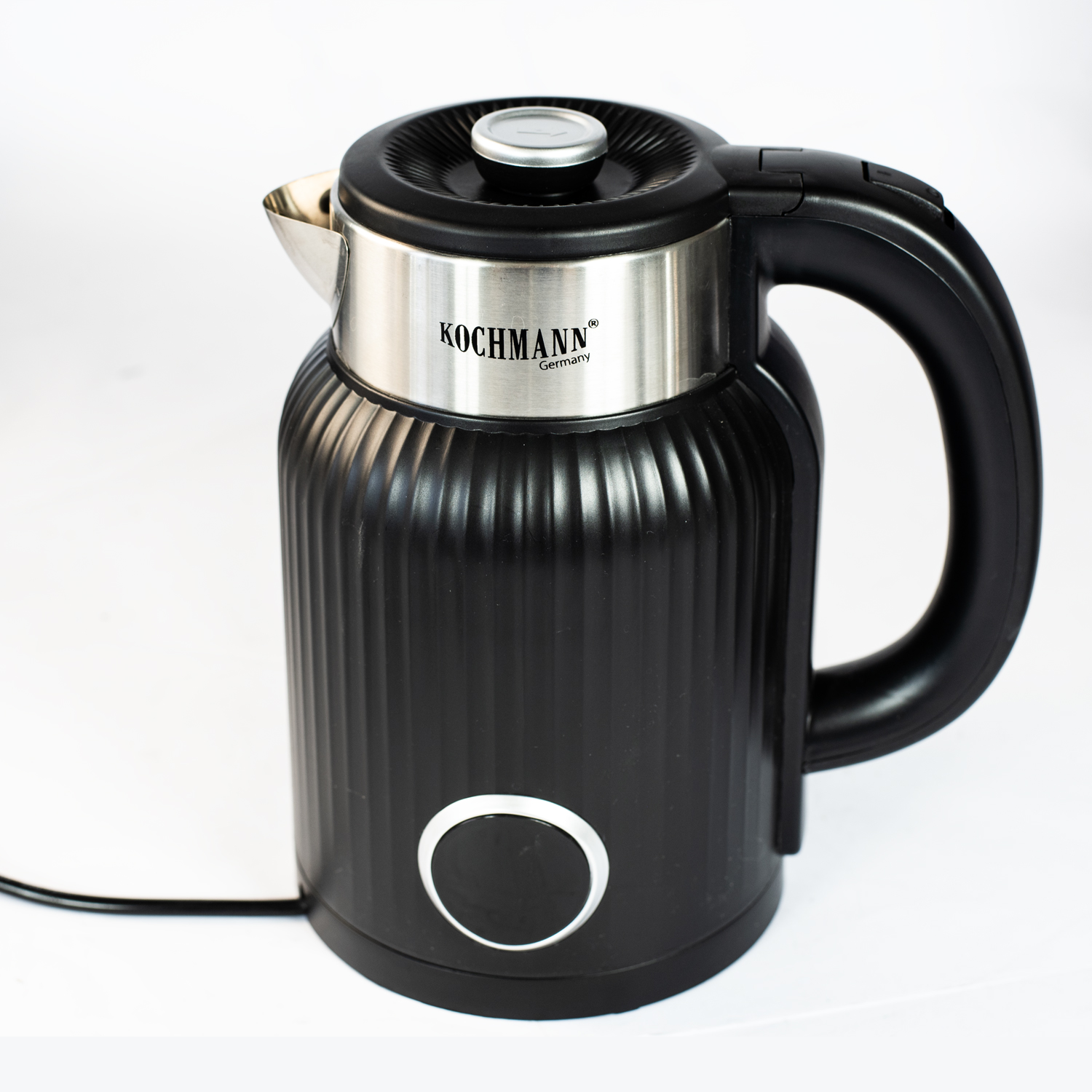  Wasserkocher 1,7L, 1500W, Edelstahl, Kabellos, Schwarz