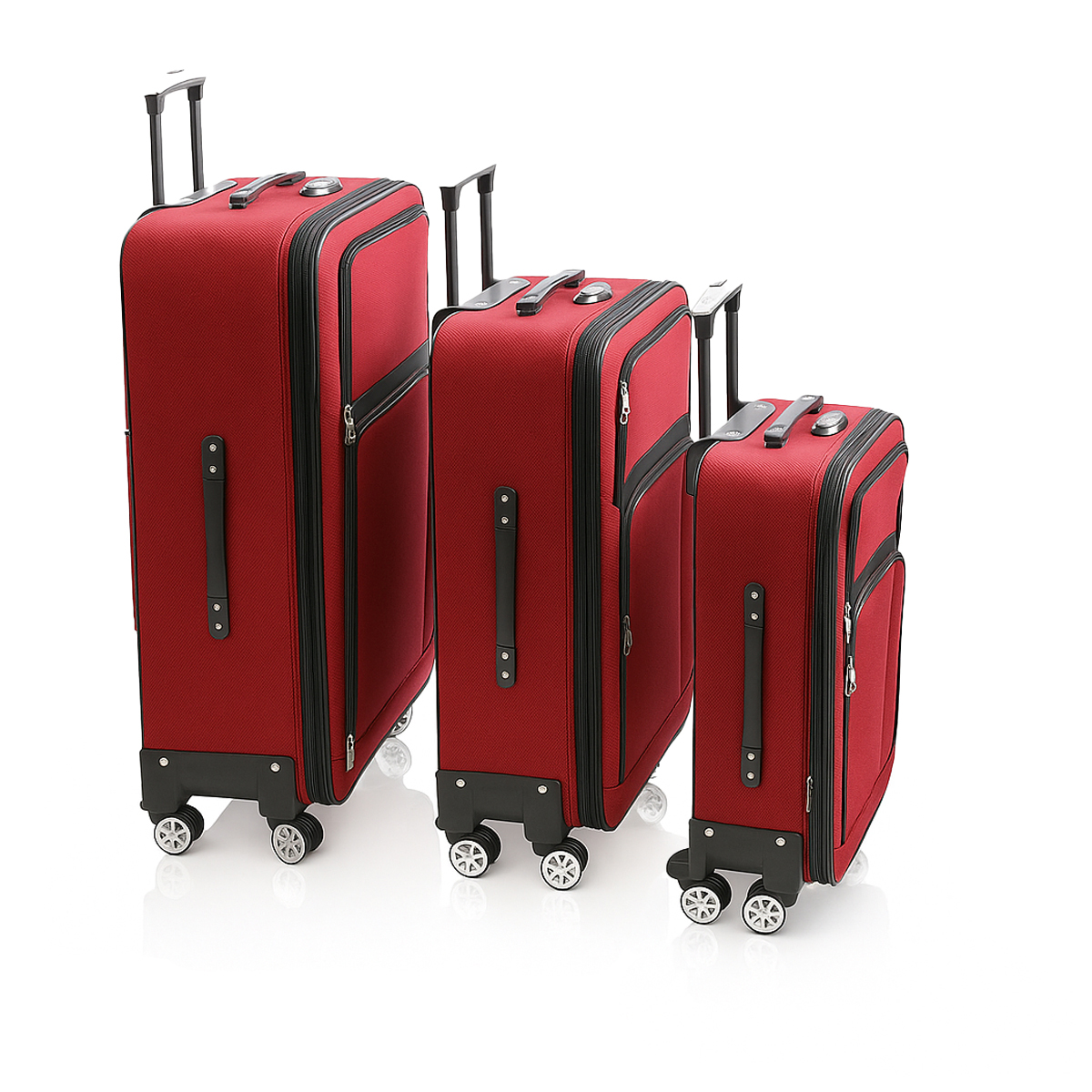 Reisekofferset, verschiedene Farben, 3-teilig, M-L-XL-Set, Stoffkoffer, Travel Bag, mit Zahlenschloss 