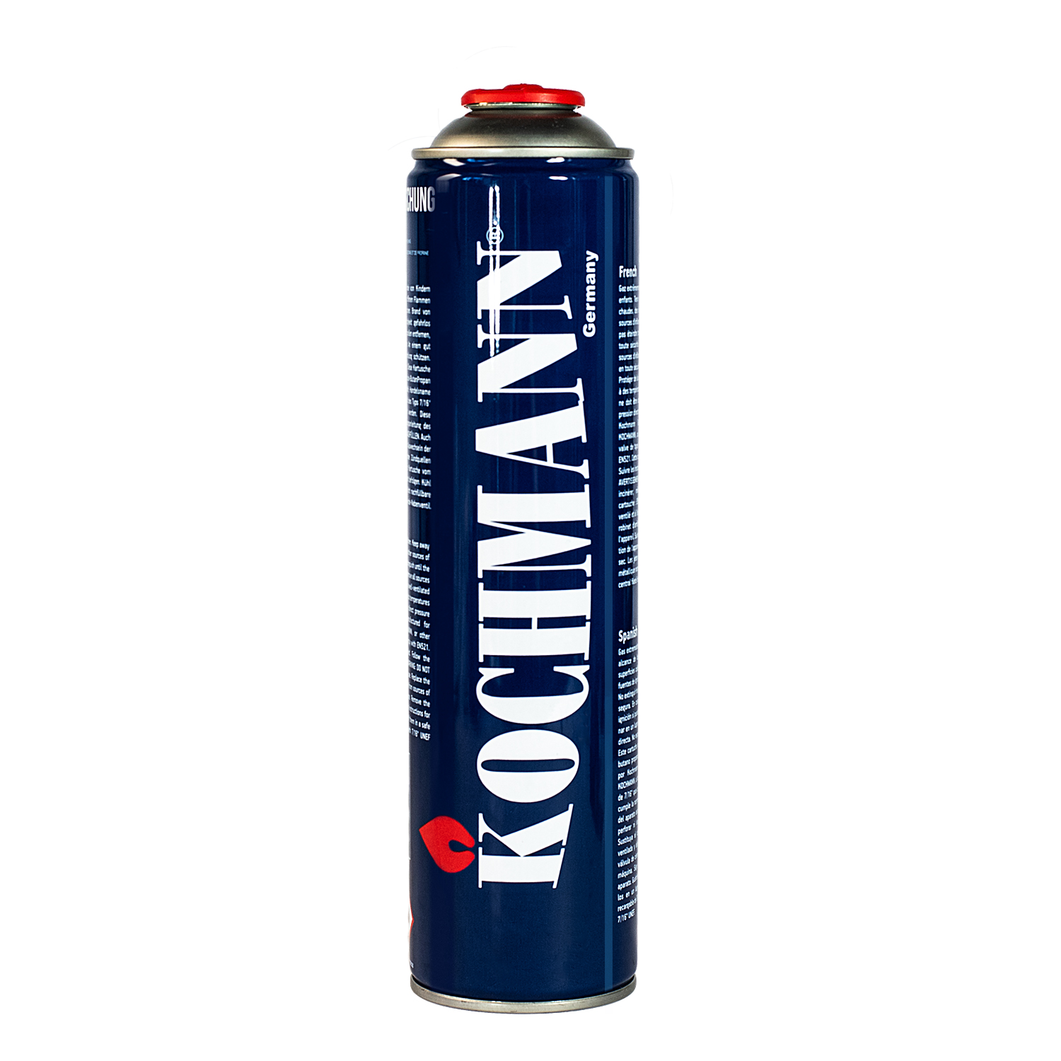 Kochmann Gaskartusche 600ml 330g Butan Propan 70/30 7/16" UNEF EN417 Schraubkartusche Gasbrenner 