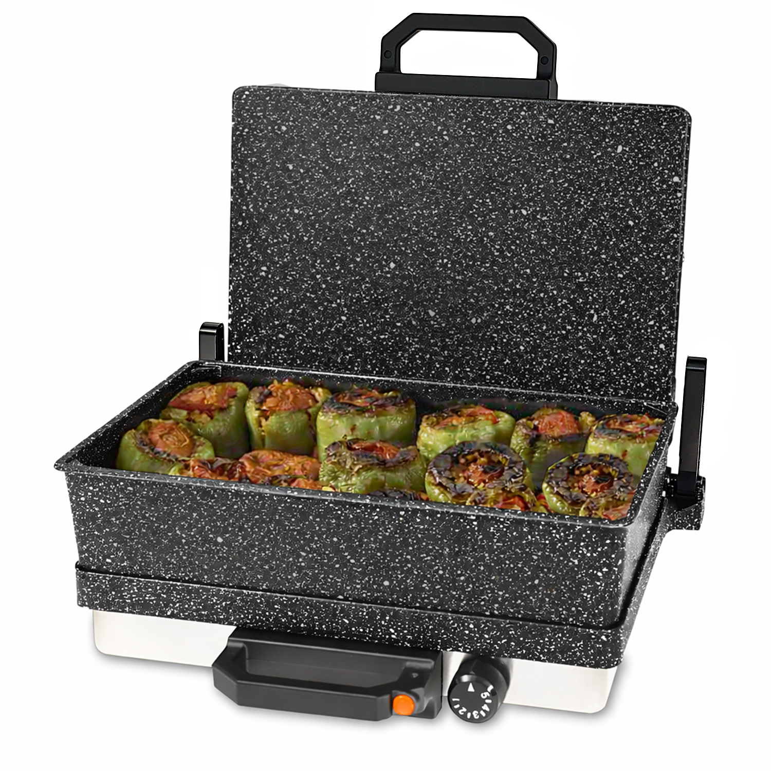 Auflaufform Kasserolle Granit 36 x 24 x 8, für Grillgeräte wie Kochmann Multigrill 