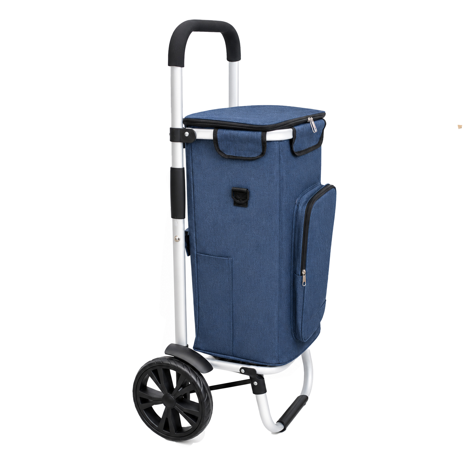 Einkaufstrolley mit Kühltasche, Art.: F13293, Treppensteiger, Einkaufsroller, Klappbar, Alu Sackkare, Einkaufswagen, 52L