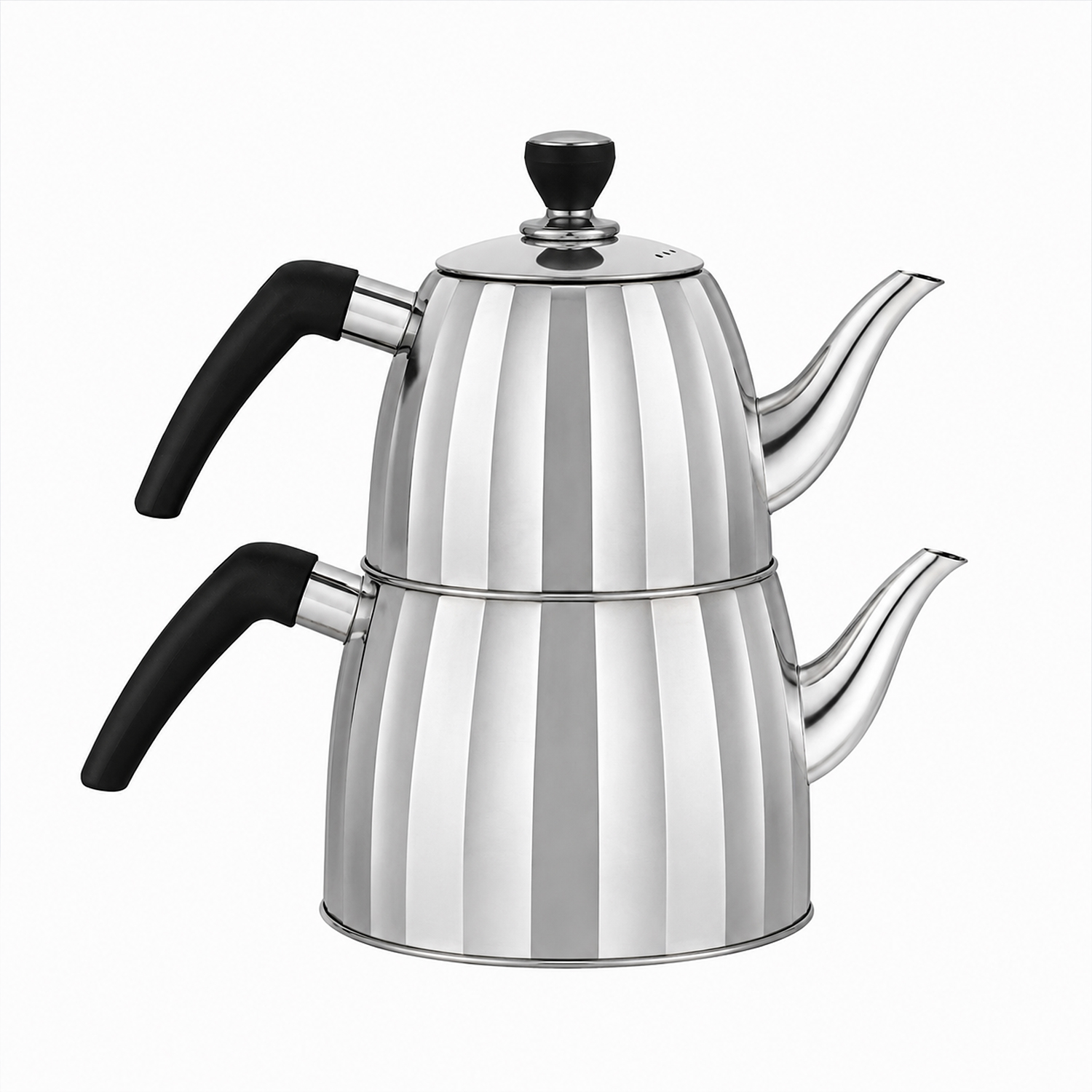 VICALINA VL-AA11G- 1,0L + 2,5L Edelstahl Teekannen Set, Türkische Teekocher, Çaydanlık, Samowar, Induktion