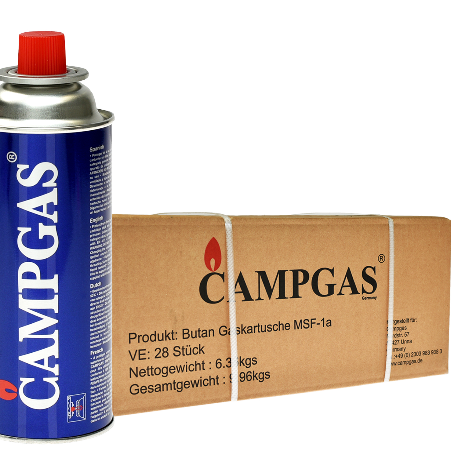 Campgas Gas Kartusche mit Ventil Bunsenbrenner Gaskartuschen Gaskocher 227g 28 St.Karton