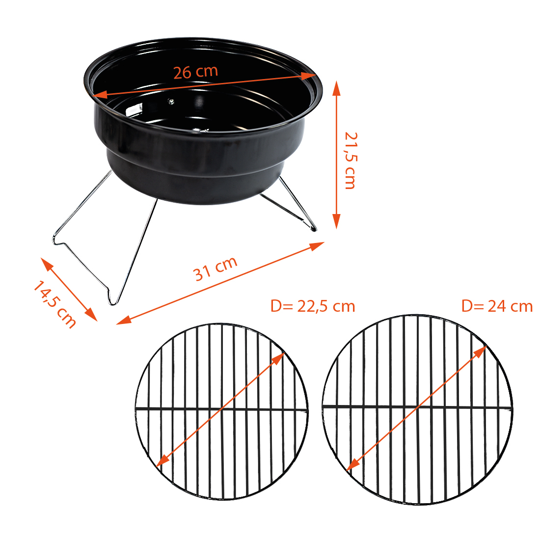 Mini Barbecue Grill, Art.Nr. K01-30, tragbar, Klappgrill, BBQ Holzkohlegrill, Picknickgill 