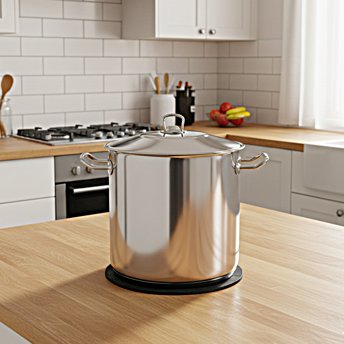 Gastronomie Kochtopf 30cm x 30cm, Fassungsvermögen 21L, Suppentopf aus Edelstahl mit Deckel