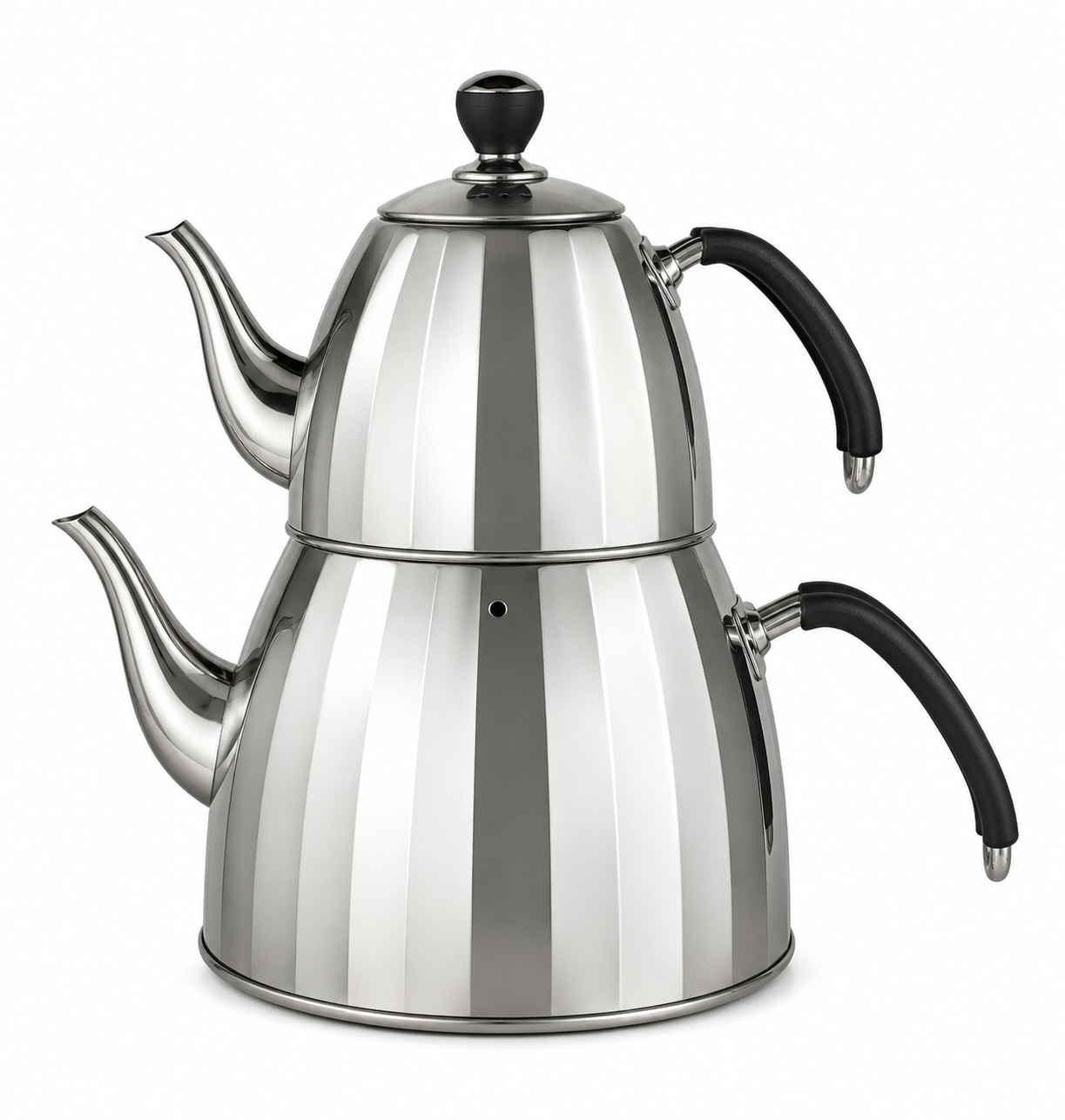VICALINA VL-AA19- 1,0L + 2,5L Edelstahl Teekannen Set, Türkische Teekocher, Çaydanlık, Samowar, Induktion 