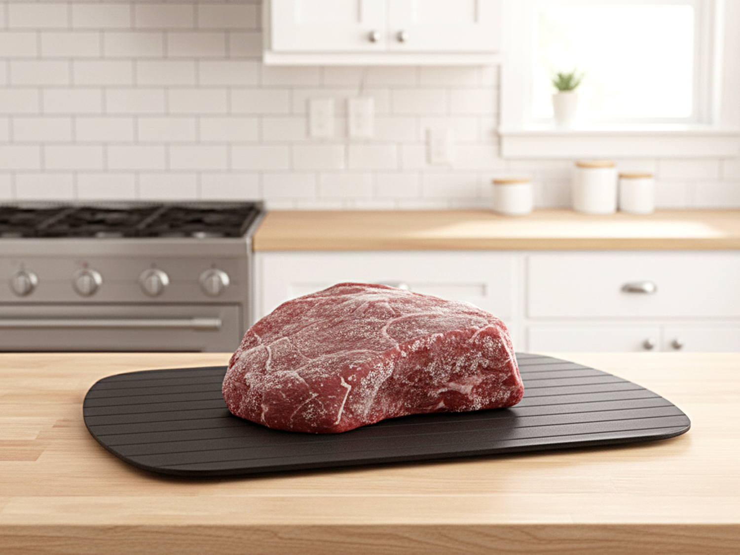 Auftauplatte 35x24,5 cm, schwarz, Defroster, schnelle Entfrierung, Auftaubrett, Auftauunterlage, Aluminium