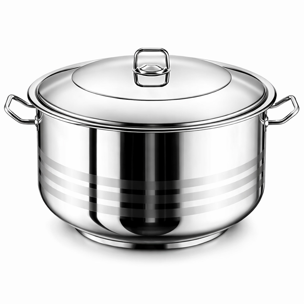 Gastronomie Kochtopf mit Deckel, verschiedene Großen, Fassungsvermögen von 5,7L bis 54L, Edelstahl 