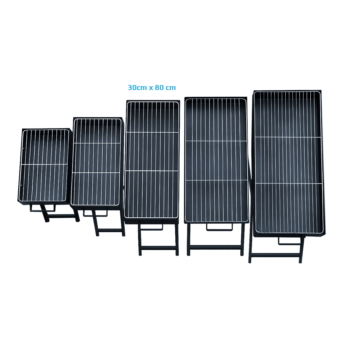 Holzkohlegrill, Grill BBQ, Klappgrill, Camping Standgrill, tragbar, schwarz, verschiedene Großen