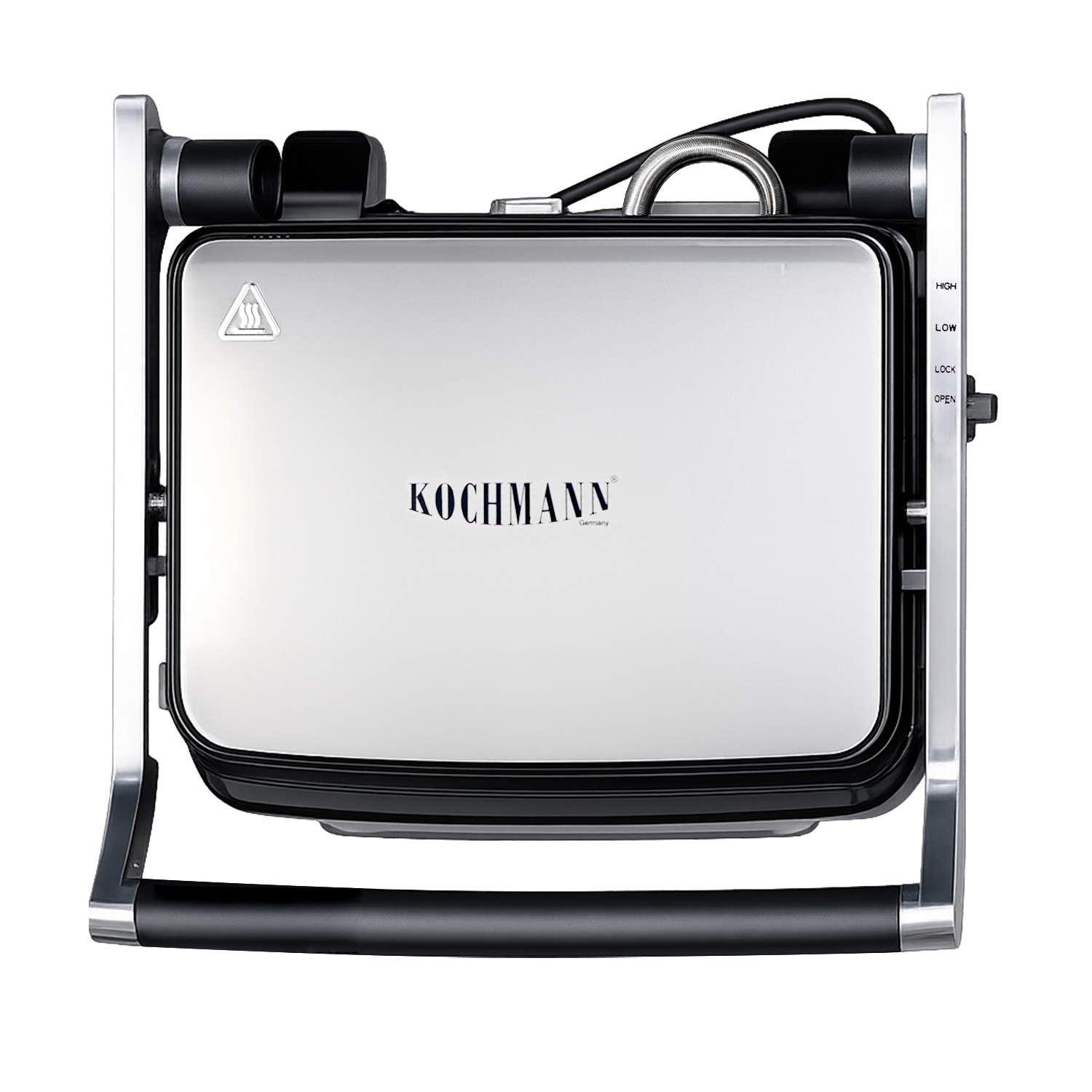 Kochmann Kontaktgrill  MB-P11, 2000W, um 180° aufklappbar, Tischgrill, Paninigrill, 5 Grillprogramme 