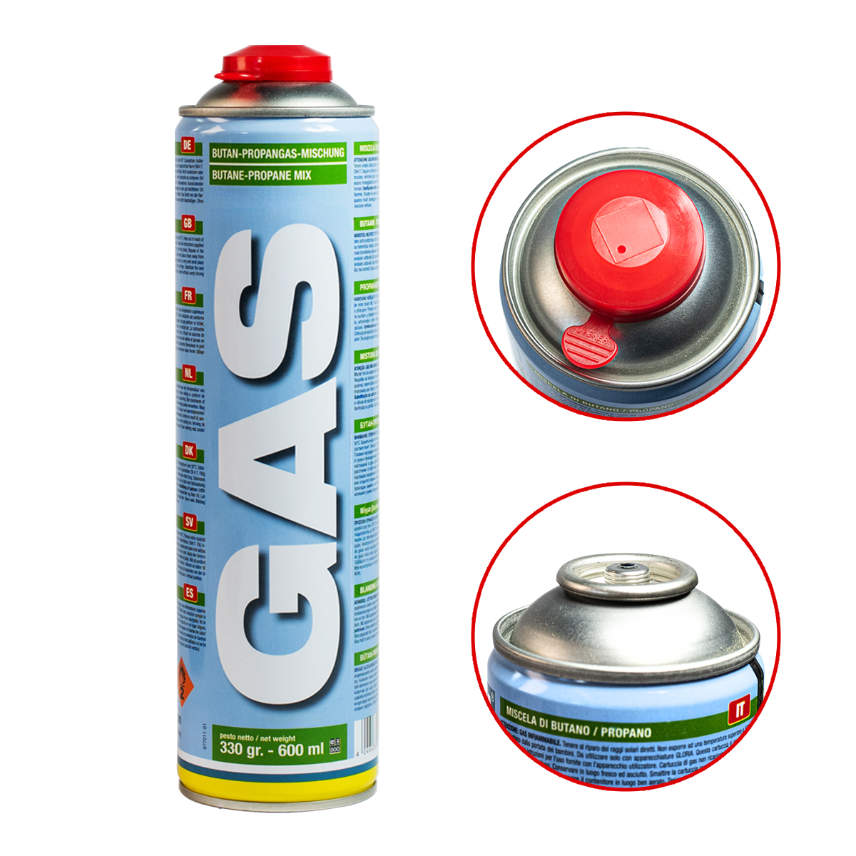  Gaskartusche Universalgas Druckgasdose 600ml 330g Butan-Propangas-Mischung