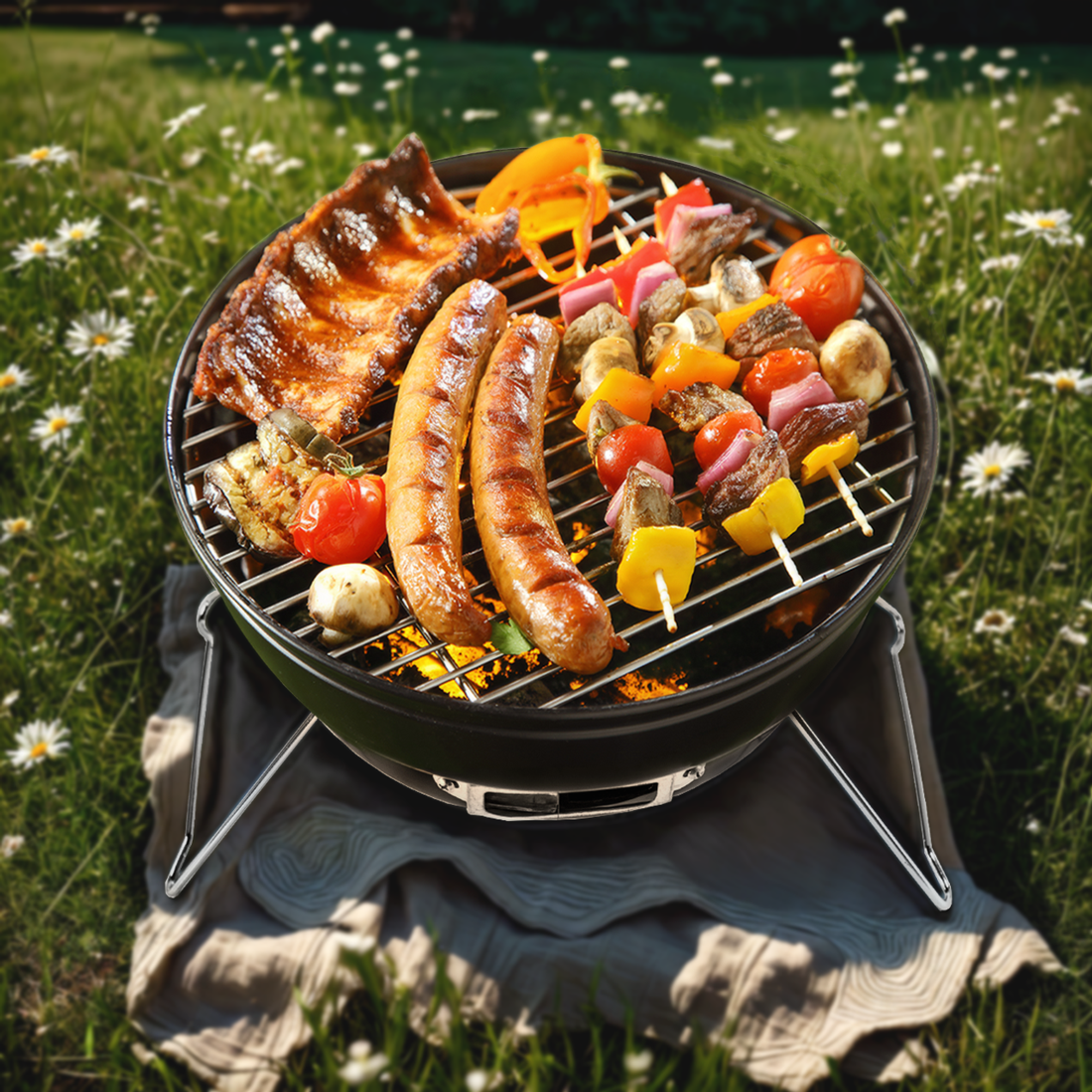 Mini Barbecue Grill, Art.Nr. K01-30, tragbar, Klappgrill, BBQ Holzkohlegrill, Picknickgill 