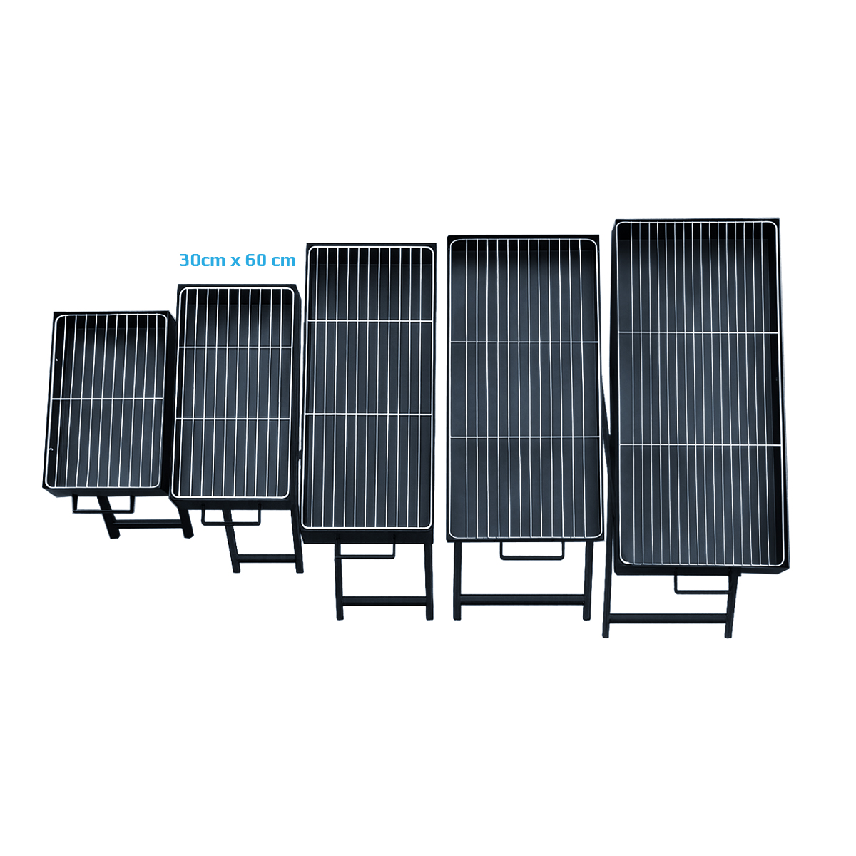 Holzkohlegrill, Grill BBQ, Klappgrill, Camping Standgrill, tragbar, schwarz, verschiedene Großen